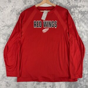 Detroit Red Wings NHL Official Long Sleeve Performance Shirt Size Large NWT